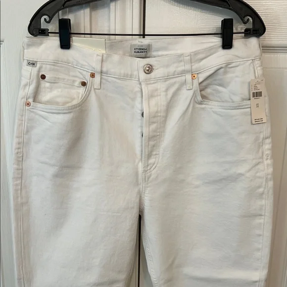 CITIZENS OF HUMANITY Isola Cropped Boot in Plaster (White) Sz 31 - NWT!!